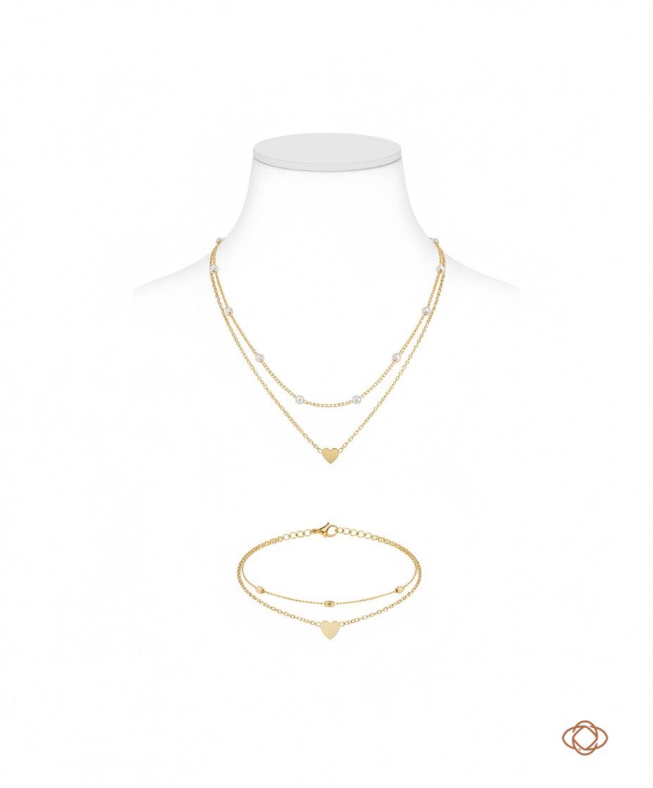 CONJUNTO DE 2 COLARES E 1 PULSEIRA