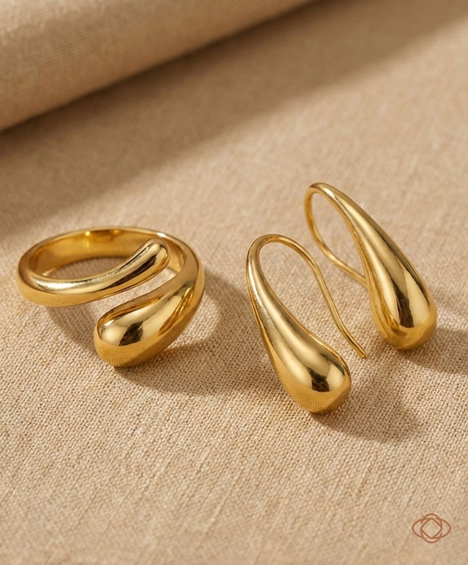 CONJUNTO DE COLAR, PULSEIRA BRINCOS E ANEL