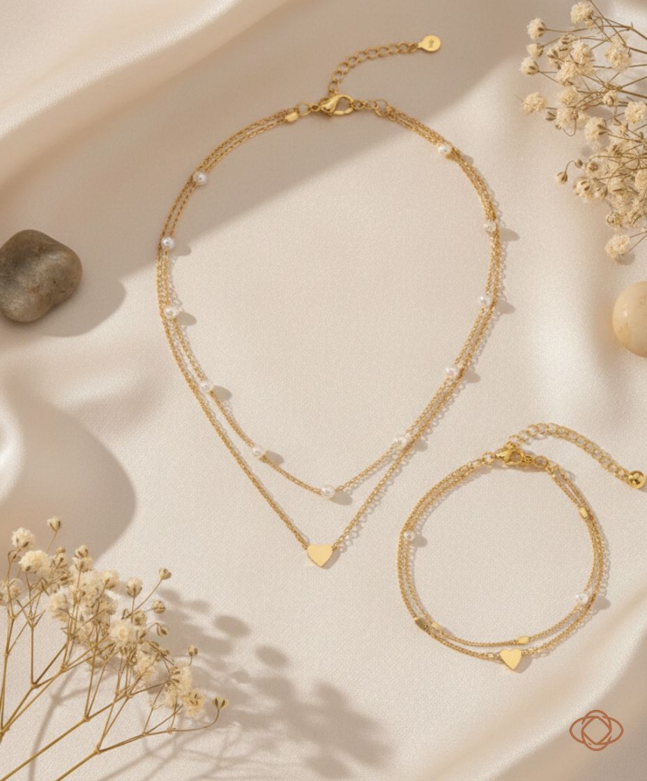 CONJUNTO DE 2 COLARES E 1 PULSEIRA